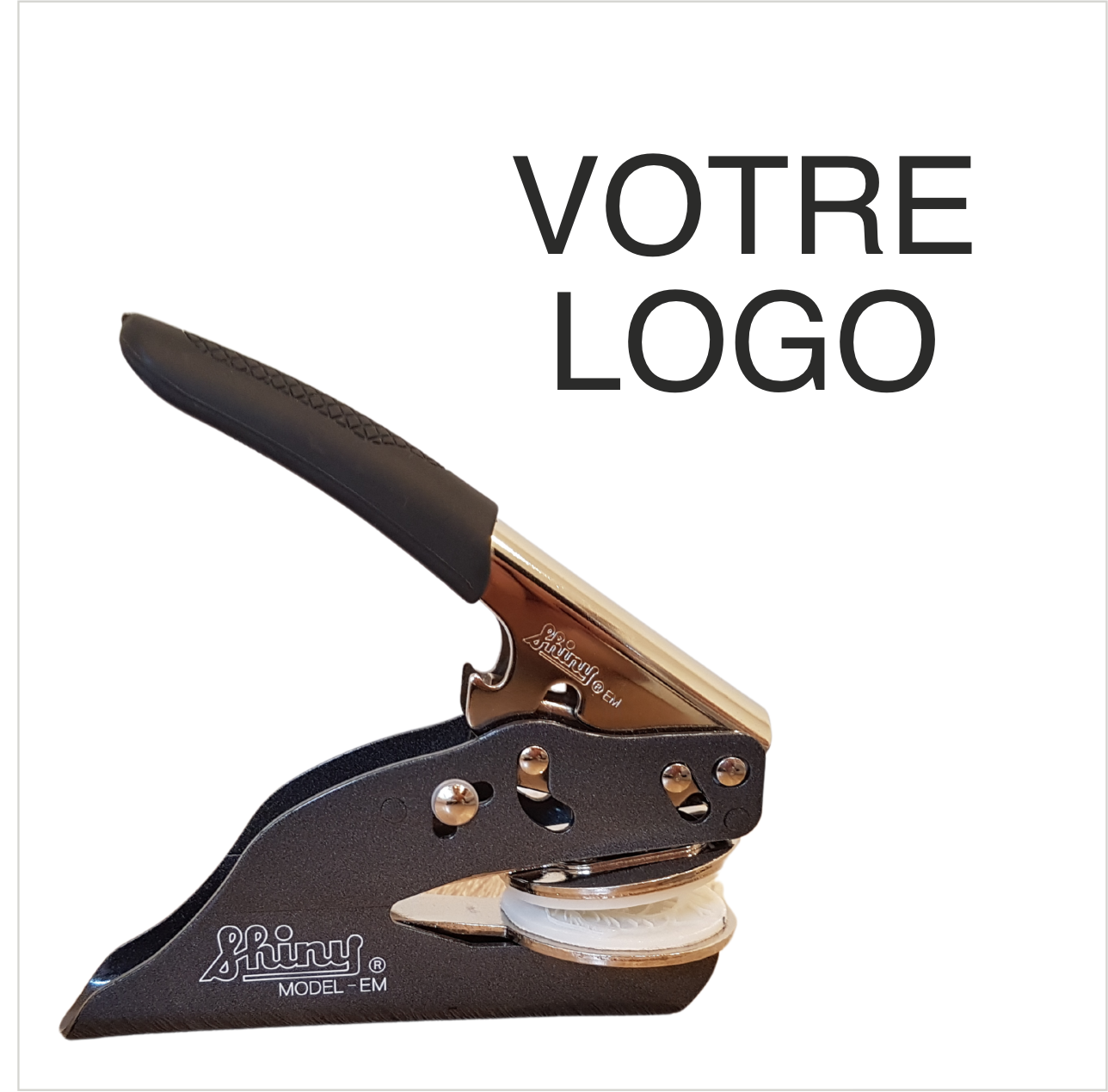 Timbre à sec personnalisé avec logo