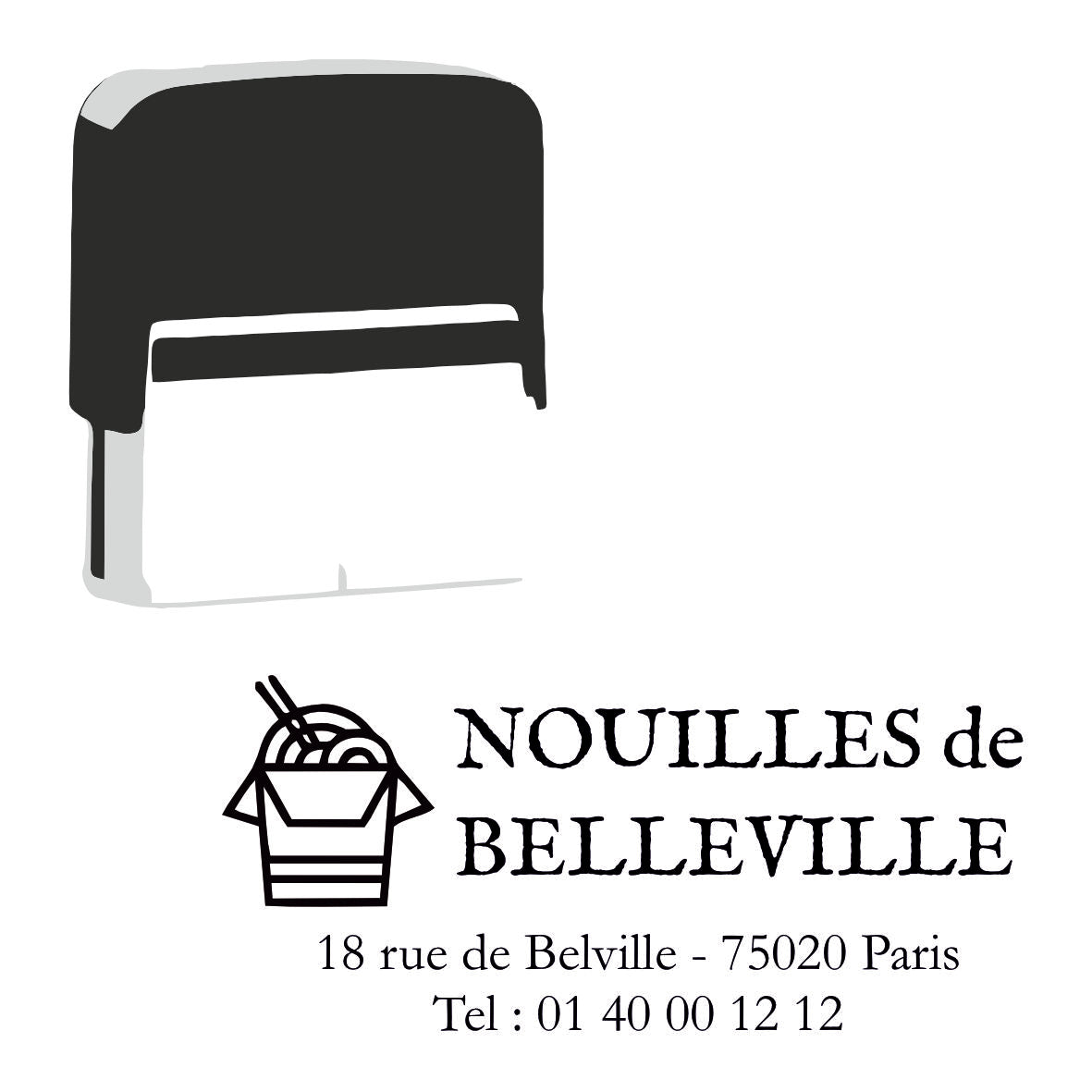 Tampon traiteur chinois avec logo personnalisé 76 X 37 mm