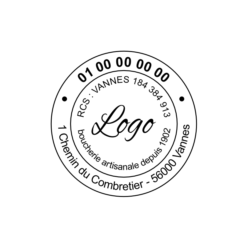 Tampon rond de société avec logo