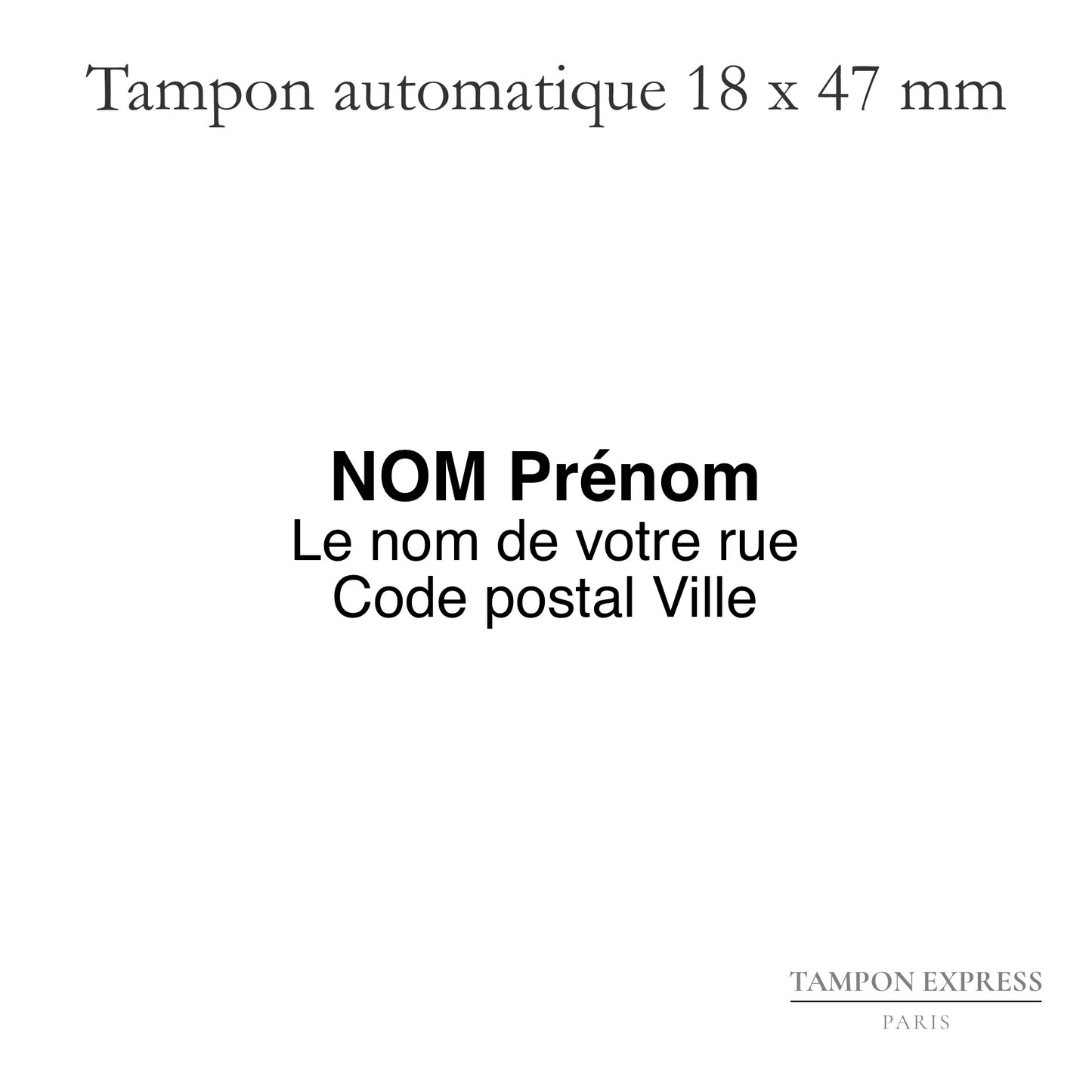 Tampon adresse 3 lignes 18 X 47 mm