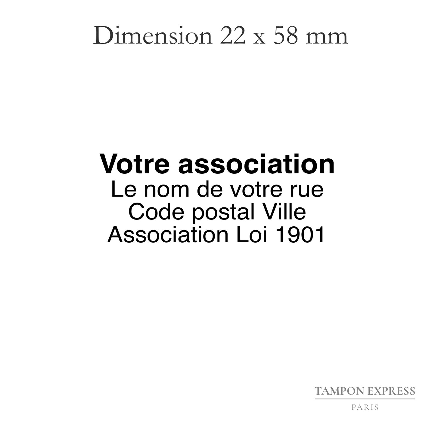 Tampon association loi 1901 22 X 58 mm
