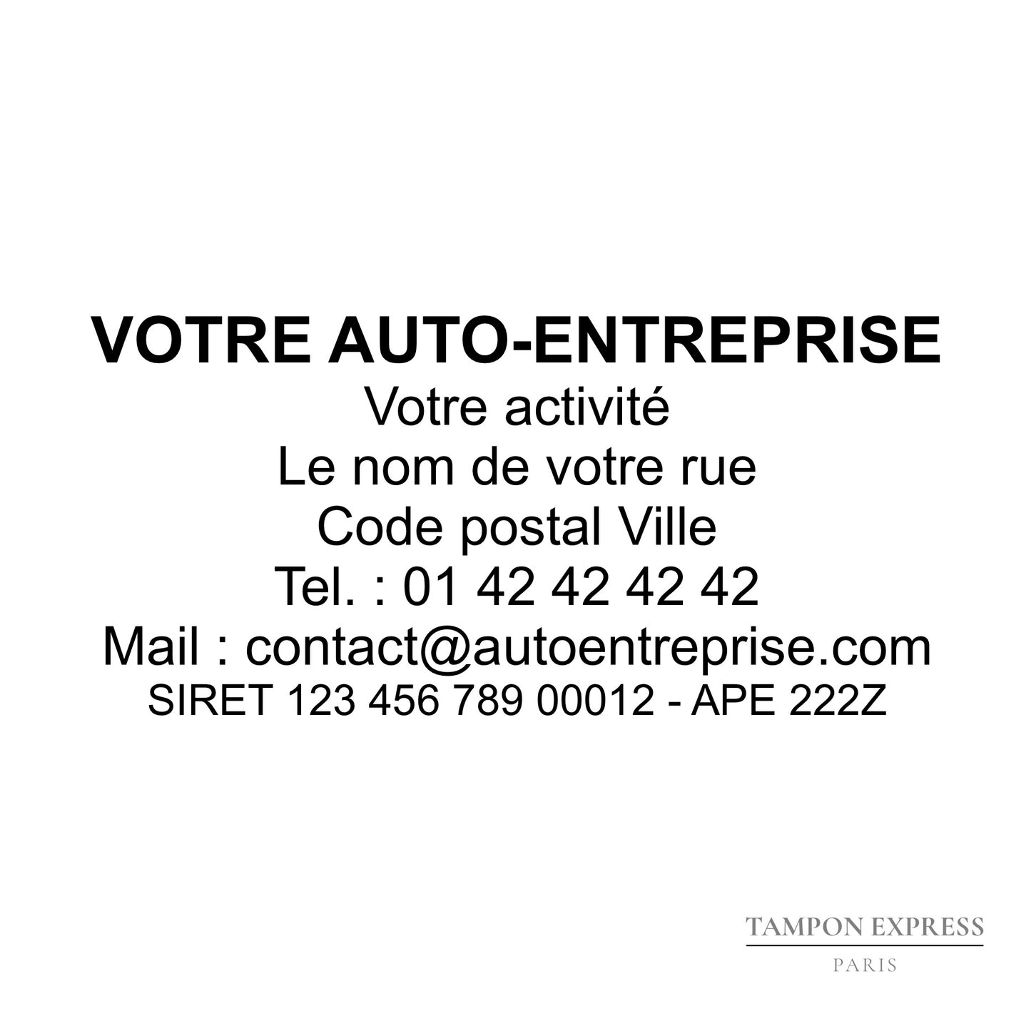 Tampon micro-entrepreneur 7 lignes 25 X 70 mm