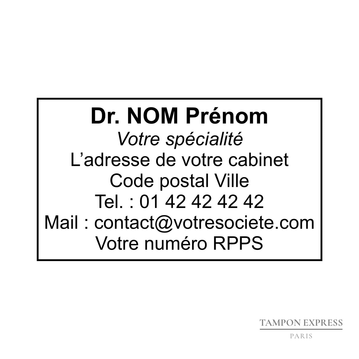 Tampon docteur et profession libérale avec cadre