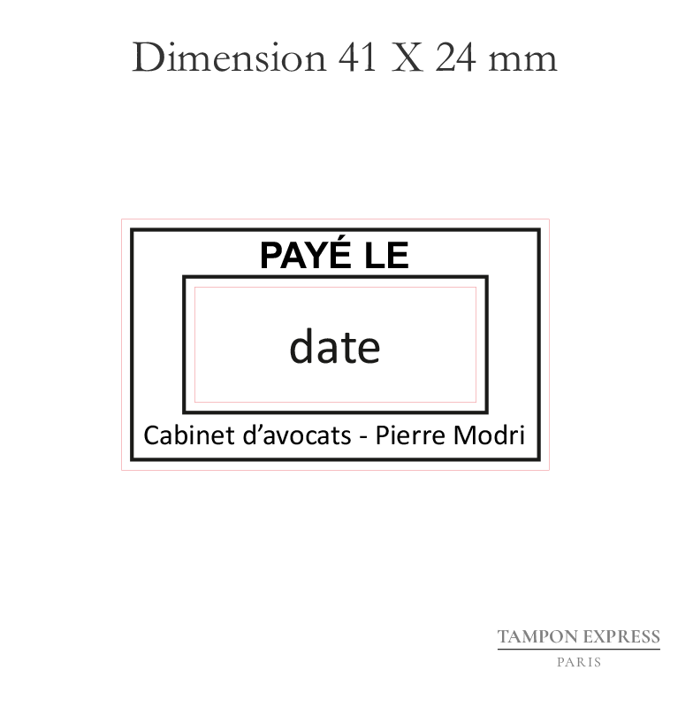 Tampon dateur "payé le" professionnel pour avocat