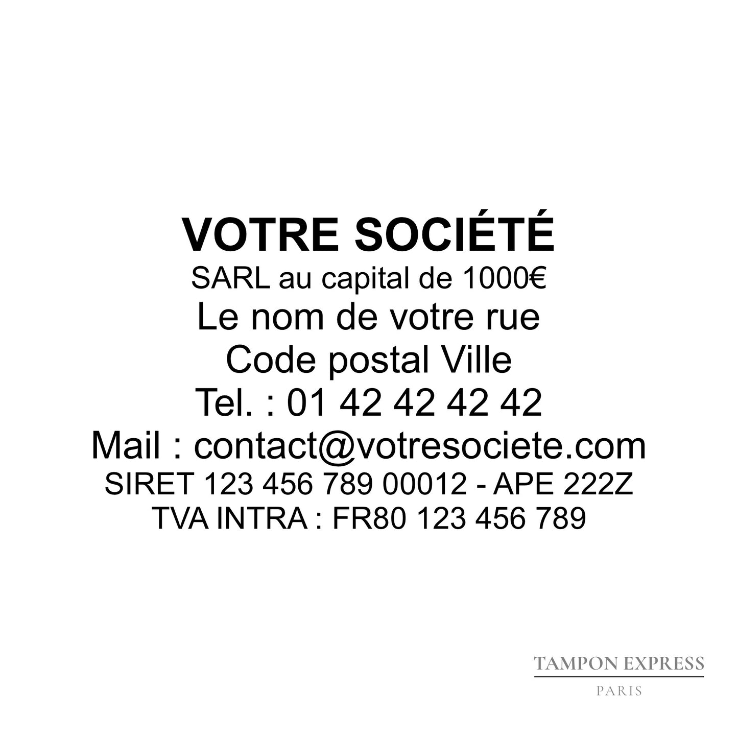 Tampon de société 8 lignes 25 X 70 mm