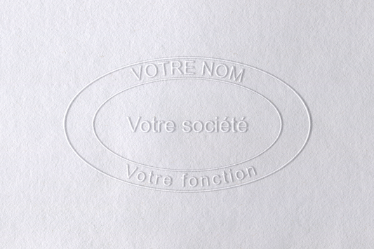 Timbre à sec personnalisé ovale pour entreprise, micro-entreprise et artiste