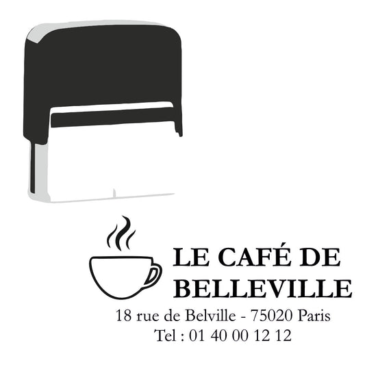 Tampon pour café et brasserie personnalisé avec logo 76 X 37 mm