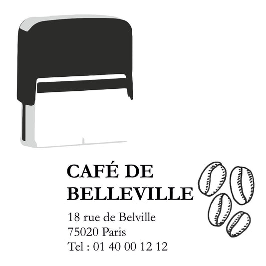 Tampon pour café et brasserie personnalisé avec logo 76 X 37 mm