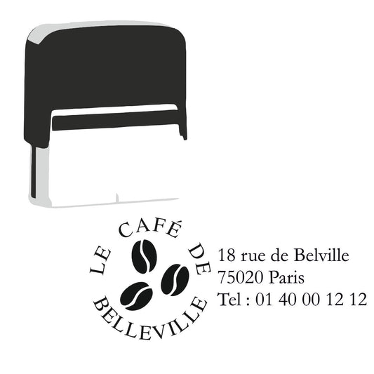 Tampon pour café et brasserie personnalisé avec logo 76 X 37 mm