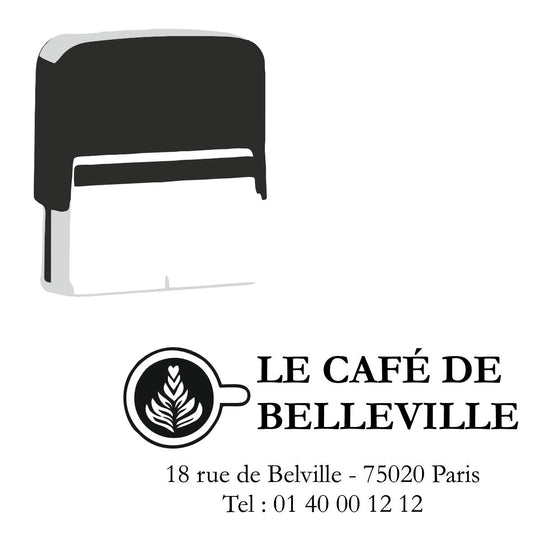 Tampon pour coffee-shop personnalisé avec logo 76 X 37 mm