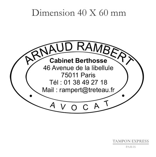 Tampon avocat ovale 7 lignes